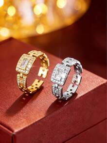 1pc Luxury Fashion Chain Design Ring Jewelry, Suitable For Daily Wear - Ring - View 1