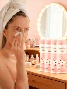 100/150片/包卸妆棉片和棉签套装，优质亲肤，柔软厚实，不掉毛，双面三层设计，带挂绳，超强吸水，干湿两用，适用于护肤、卸妆、眼部和面部保湿、指甲油护理，方便日常/旅行携带，是送给女朋友的理想节日礼物 - 彩色 - 查看 12