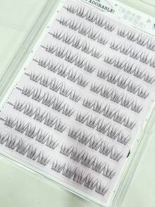 100pcs Mixed Size Natural Looking Segmented Mink Eyelashes, Fairy Wispy Flare False Lashes, Cruelty-Free Lash Extensions - C - View 5
