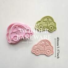 Cortadores de Biscoito de Transporte Fofos, Moldes de Biscoito em Forma de Carro de Desenho Animado e Escavadeira, Molde de Biscoito Pressionável, Carimbo de Biscoito, Utensílios de Cozinha para Assar e Pastelaria - Mofo - Visão 9