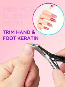 7件套美甲工具套装：指甲锉、角质钳、指甲分离器、角质修剪器、角质推、清洁刷、指甲提拉器，专业粉色美甲护理套装，精准修剪手指甲和脚趾甲，弧形刀刃，专业角质钳 - 彩色 - 查看 10