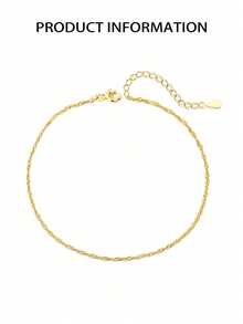 1pc S925 Sterling Silver Wave Pattern Anklet, Women's Daily Wear, Perfect Gift For Mother, Sister, Girlfriend, Also Suitable As Christmas Gift - Water Wave Anklet - View 8