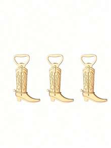 1/3/5件装金色金属靴形开瓶器，创意酒吧工具，适用于节日、婚礼、派对，可开啤酒和汽水瓶，是家用厨房工具和必备家居用品，也是情人节礼物。 - 金色 - 查看 8