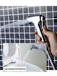 1 Set Sink Hose Handheld, 304 Stainless Steel Sprayer, With 79-Inch Retractable Spring Hose & Sprayer Holder, Suitable For Women Cleaning, Baby Diaper Cleaning - Silver - View 6