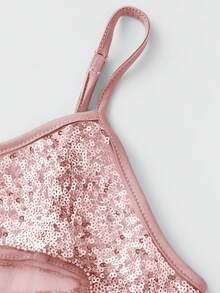 Women's Y2K Sequin Butterfly Cami Tops Sleeveless Spaghetti Strap Sheer Camisole Top Bling 3D Floral Embroidery Tank Crop Tops Summer See Through Backless Shirt Going Out Tops Party Club Streetwear Rave Outfit Beach Vacation Outfits - Hồng - Xem 4