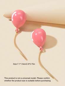 Balloon Drop Earrings - Pink - View 4