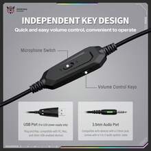 ONIKUMA X91 RGB 有线头戴式耳机，3.5mm 插孔，低延迟有线设计，可调节头带，音量控制，双色可选 - X91 - 查看 5