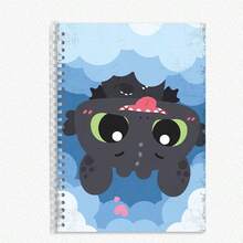1pc Series Hard Cover Flip Notebook, A5 Notebook, B5 Micro-Dot Notebook, 8K Sketch Mesh Notebook, Cute & Fashionable Notebook, Night Light, Toothless Cute Notebook,