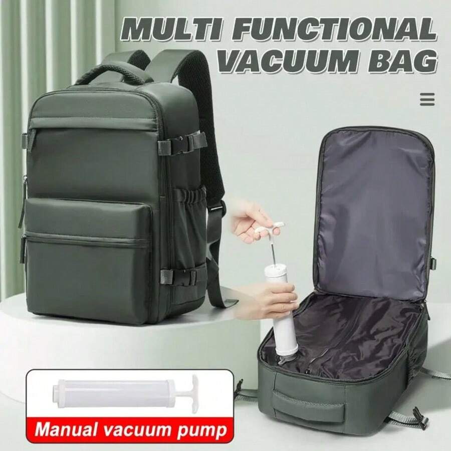Mochila de Compresión al Vacío - Nylon, Almacenamiento de Múltiples Bolsillos, Senderismo, Camping y Viajes de Negocios, Diseño Ahorrador de Espacio, Cierre de Cremallera Duradero, Mochila de Viaje