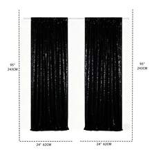 95x48-Inch Dazzling Sequin Star Curtain With 3D Stereo Light And Shadow Effects Decoration - Romantic Backdrop Wall For Wedding Venues, Shining Decoration For Birthday Parties, High-Grade Texture With Gold Sequin Material, High-End Space Decoration For Living Rooms And Bedrooms, Magic Tool For Creating A Festive Celebration Atmosphere, Backdrop Curtain With High Photo-Taking And Check-In Success Rate(Wedding Banqueta Party Autuumn Elegant Bridal Shower Table Decoration Dining Table Wedding Party EventHalloween Christmas:DecorationThanksgiving Dayfestival Home Decor) - 黑色 - 查看 10