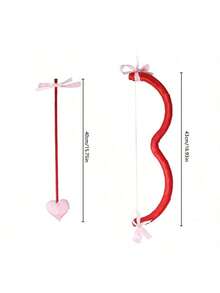 1件/4件套丘比特服装道具，爱神红色羽毛翅膀，心形太阳镜，弓箭，光环头箍套装，适合节日活动、主题派对、化装舞会拍照道具 - 紅色 - 查看 3