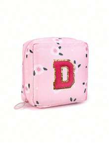 Tasche mit Buchstabenmuster zur Aufbewahrung von Damenbinden, Tampons-Aufbewahrungstasche, Damenbinden Reise-Aufbewahrungstasche, tragbare Kosmetiktasche für Lippenstifte, große wasserdichte Menstruationstaschen, tragbare Reise-Aufbewahrungstasche, Stifteetui, Münzbeutel, Geldbeutel für Frauen, zum Aufbewahren von Damenbinden und -einlagen, Kosmetikaufbewahrung, unverzichtbar für Frauen unterwegs