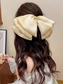 1个女士特大号蝴蝶结发夹，三层云朵形弹簧夹，高端蝴蝶结发饰，适合日常佩戴，女士礼物 - 彩色 - 查看 4