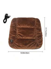 1pc Car Heated Seat Cushion, Plush Warm Seat Cover, Universal Electric Heating Pad For Winter