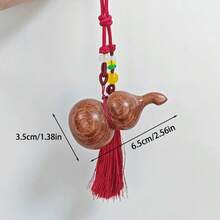 Beautiful Gourd Pendant Decoration, Home Decor, Bag Decoration, Car Hanging Decoration, Natural Textured Wooden Gourd, Portable, Unique Gift - Wherever You Go, Whatever You Do, May Your Gourd Watch Over You. - Coffee Brown - View 4