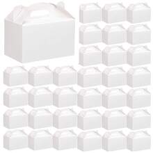 Tomnk 48 Pack White Party Favor Treat Boxes, Candy Boxes, Gable Gift Boxes With Handles For Birthday, Wedding, Mother's Day - 白色 - 查看 2