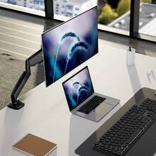 Monitor Arm - Single Monitor Desk, Articulating Gas Spring Arm, Fully Adjustable 13 - 32 Screens, VESA 75x75 100x100, Clamp Grommet Base, Holds 17.6 Lbs - Default - 查看 9