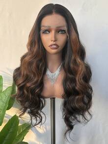 13x6 Lace Front Wig, 28 Inches Long, Fluffy Wavy Curly, Synthetic Fiber Lace Wig, Suitable For Women's Daily Wear And Parties, Heat Resistant Fiber Material. - Multicolor - View 10