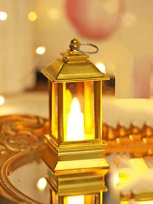 1个迷你手持LED装饰灯笼，电池供电，家居装饰迷你夜灯，房间装饰LED蜡烛灯笼，室内桌面装饰迷你灯笼，适用于派对、餐桌、婚礼装饰 - 黃光 - 查看 14