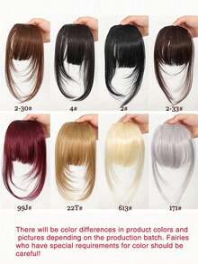 1片彩色合成夹式刘海，自然隐形无缝空气刘海和鬓角接发，适合学生和日常佩戴，颜色随机（可能与图片略有不同），发饰，情人节发饰礼物 - 彩色 - 查看 11