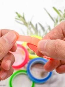 Macaroon/Fluorescent Tape Handbook Decorative Tape Tearable Transparent Color Label Tape School Supplies Waterproof And Oil-Proof Does Not Block The Key But Very Eye-Catching And Easy To Use Tape Handbook DIY Decorative Stickers. - Multicolor - View 6