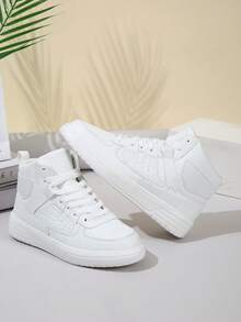 2026 New Women's White High-Top Casual  Boots, Work Boots ,Winter Boots,Waterproof Hiking Boots, High-Cut Lace-Up Boots, Outdoor Shoes, Festival Gift, Birthday Gift,Couples,Valentine's Day Gift - 白色 - 查看 2