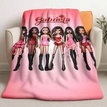 1PC KPOP Katseye Gabriela Flannel Throw Blanket, Fashionable Style, Multi-Scene Use, Soft And Comfortable, Perfect Gift For Fans - Kiểu 01 - Xem 4