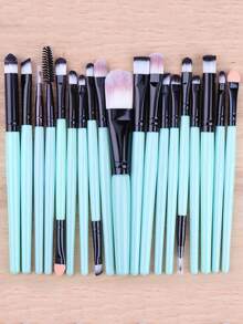 20-Piece Eye And Face Makeup Brush Set, Including Foundation, Eyeshadow, And Blush Brushes – A Complete Makeup Tool Set. - màu xanh lá - Xem 5