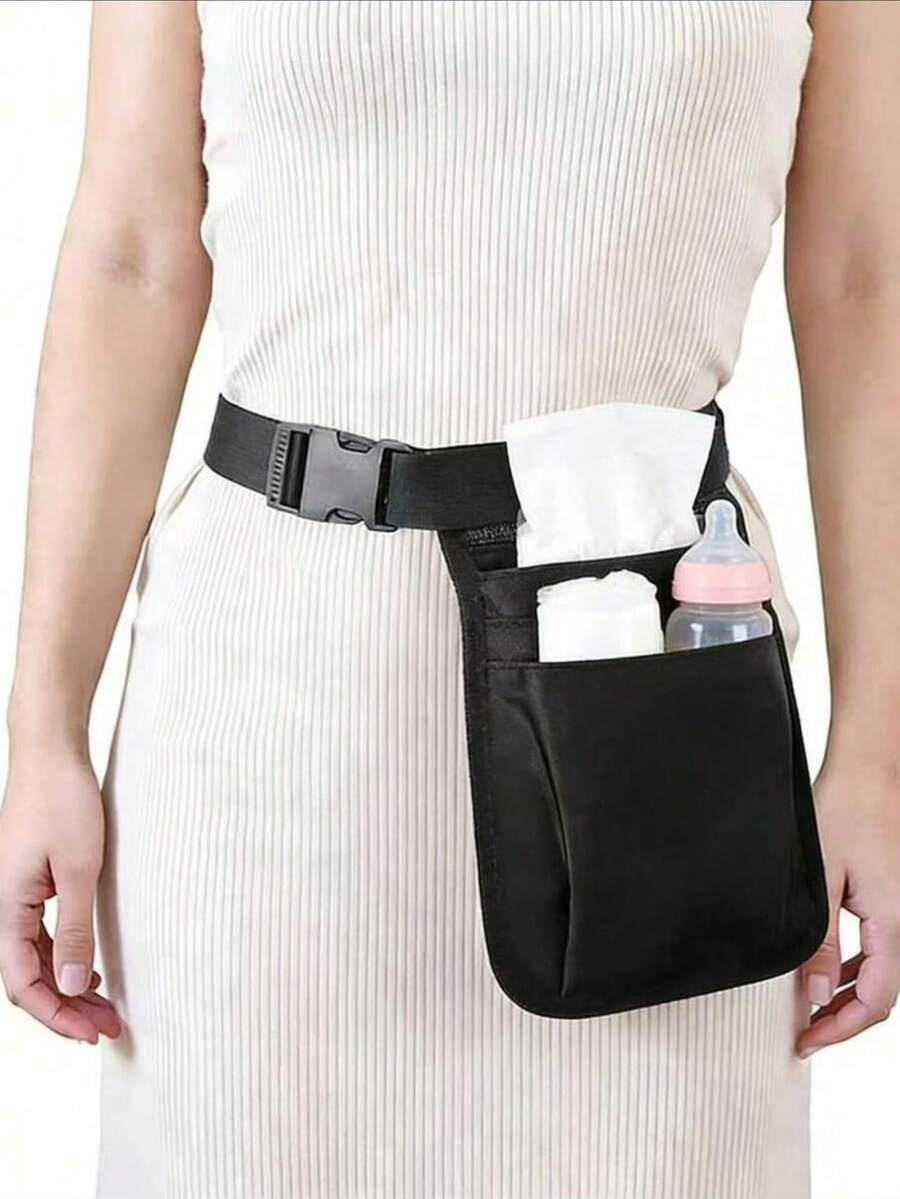 1pc Large Capacity Waist Bag, Water-Resistant Travel OrganizerTPouch, Multi-Functional For Diaper, Tools, Hairstylist, Nurse, Etc