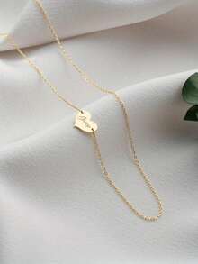 1pc Customized Stainless Steel Heart Shaped Necklace, Elegant, Fashionable, Classic And Versatile, Suitable For Daily Wear, Holiday Gifts, Valentine's Day, Mother's Day - Multicolor - View 5