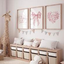 Bộ 3 tranh nghệ thuật treo tường hiện đại, trang trí phòng ngủ, bộ trang trí nhà cửa, tranh trừu tượng trên vải canvas, phù hợp cho phòng ngủ và phòng khách - Họa tiết bướm, "Bạn được yêu thương rất nhiều", họa tiết hình trái tim, nơ hồng, phong cách tối giản, nền trắng, phong cách nghệ thuật đương đại, nghệ thuật tối giản, tranh treo tường lãng mạn | Trang trí ngày Valentine | Tình yêu | Có khung hoặc không khung, trang trí phòng - Nhiều màu - Xem 9