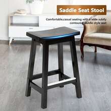 DOPINMIN Bar Stool Set Of 2, Bar Dining Chairs, Backless Barstools For Kitchen - 棕色 - 查看 7