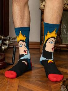 Disney 1双正版万圣节反派角色、圣诞节和新年礼物卡通动画袜子、男女通用趣味袜子、迪士尼袜子 - 彩色 - 查看 6