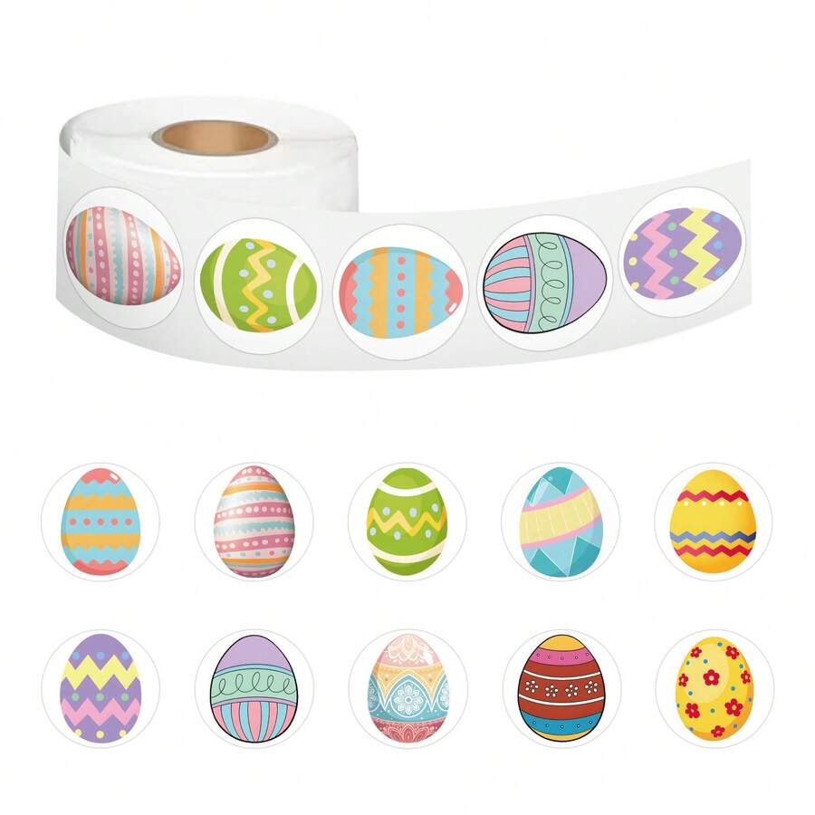 500PCS Easter Egg Cartoon Roll Stickers DIY Guitar Refrigerator Phone Laptop Water Cup Skateboard Planner Supplies Decals - Multicolor - View 1