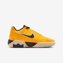 Nike 兒童舒適透氣緩震訓練多功能運動休閒籃球鞋 - 黃色/黑紫色 - 查看 4