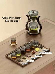 1 Teapot & 6 Magnetic Cups Premium Glass Tea Set With Semi-Automatic Magnetic Water-Filling Teapot, Elegant Gift Box Included - Multicolor - View 6