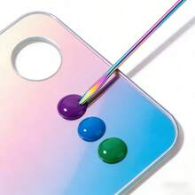 Palette de mélange de couleurs pour nail art, outils de mélange cosmétiques, vernis à ongles, palette de couleurs de mélange de crème pour fard à paupières avec spatule - Multicolore - Voir 3