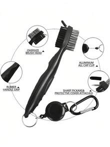 Retractable Zipper Golf Club Cleaning Brush, Multi-Functional Golf Bag Cleaning Tool, Suitable For Men And Women, Practical Gift For Golf Beginners And Enthusiasts, Portable Small Golf Essential Accessory - Multicolor - View 8