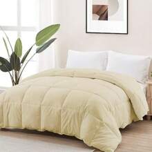 Duvet NANWEI Edredón Acolchado para Toda Estación Ultra Suave Hipoalergénico Relleno de Microfibra para Usar como Edredón o con Funda Duvet Beige Individual - Beis - Ver 6