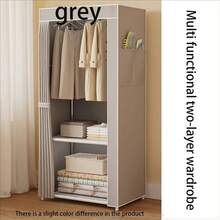 1pc Spacious Elegant Multi-Tier Wardrobe, High Capacity Portable, Easy Assembly, With Hanging Rod And Shelves - Heavy-Duty Frame And Non-Woven Fabric, Freestanding Clothes Storage Cabinet, Bookshelf, Multi-Purpose Dust-Proof Organizer For Clothes, Pants, Shoes, Blankets, Books, Suitable For Bedroom, Living Room, Hotel, Office, Dorm (Slight Color Difference) - Multicolor - View 5