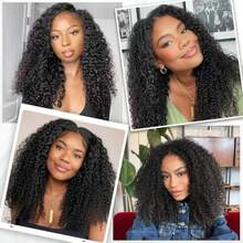 DV Part Burmese Curly Wig For  Gluel Protein Silk Synthetic Curl Upgraded U Part Wigs Soft Natural Human Hair Feel Lightweight Beginner Friendly Upart Daily Wear/ Time-Saving Vpart - V字假髮 - 查看 3