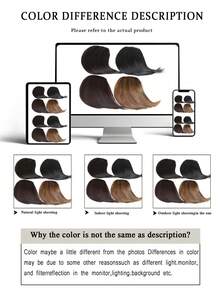 双夹式厚侧刘海假发 - 高温丝合成刘海，隐形牢固夹式设计，瞬间修饰脸型（黑色，1 件装） - 彩色 - 查看 11