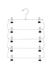 6-Tier Stainless Steel Folding Pants/Skirt Rack, Space-Saving Multi-Layer Clothing Storage Organizer, Suitable For Wardrobe And Closet, Can Hold Jeans, Skirts And More, Metal Structure, Efficient Closet Organization - Silver - View 23