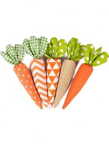 5pcs Fabric Carrot Fillings, Rustic Style Farm Decor, Multi-Tier Tray Decor, Easter Home Wedding Decoration, Colorful Fabric Artificial Carrot Crafts, Multi-Tier Tray Decor, Easter Home Wedding Party DIY Farm Decor, Carrot Hanging Decorations - Multicolor - View 7