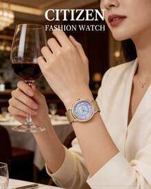 CITIZEN Stylish Rose Gold Watch For Women Classic Quartz Watch Stainless Steel Mother Of Pearl Dial - Gold - View 2