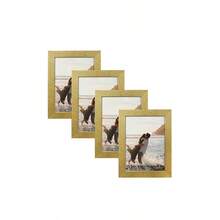 4件套奢华金色画廊装饰相框，可展示3.5x5英寸、4x6英寸、5x7英寸、6x8英寸、8x10英寸照片，横向和纵向均可摆放，适用于卧室、客厅、走廊、画廊墙展示、返校季、情人节礼物（随机附赠相纸） - 金色 - 查看 12
