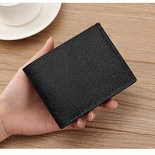 Mens Slim Wallet, PU Leather Credit Card Wallet Bifold Wallets For Men And Boys, Lightweight Men's Wallet For Work, Shopping, Travel (Black) - Black - View 1