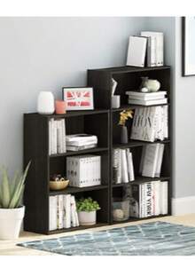 Furinno 11208EX Pasir 3-Tier Open Shelf, Espresso - Negro - Ver 1