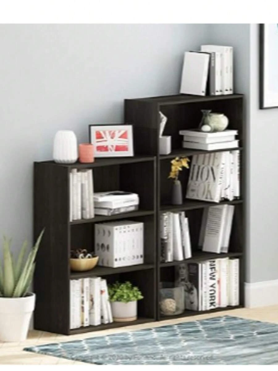 Furinno 11208EX Pasir 3-Tier Open Shelf, Espresso - Negro - Ver 1