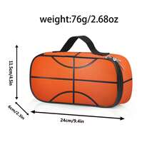 多功能铅笔盒，篮球图案印花，带隔层，可放置铅笔、钥匙、手机、硬币、小物件，适合学校、家庭、送礼、度假、节日（返校季、圣诞节）使用。 - 籃球 - 查看 2